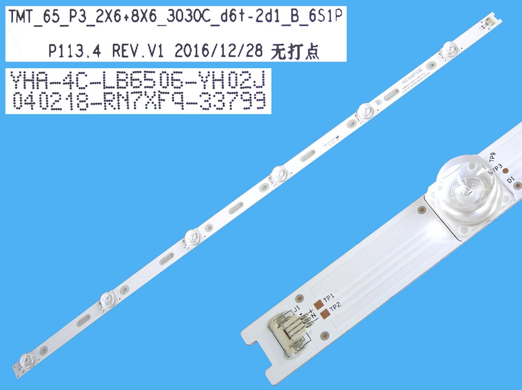 LED podsvit 653mm, 6LED / DLED Backlight 653mm - 6DLED, TMT_65_P3_2x6+8x6_3030C_d6t-2d1_B_6S1P / YHA-4C-LB6506-YH02J / 006-P1K3546A