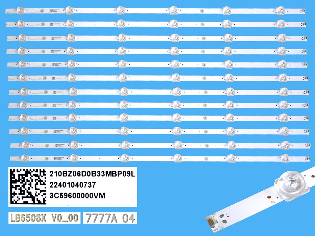 LED podsvit 675mm sada Philips 65" celkem 12 pásků / DLED backlight set Philips  LB6508X V0_00 / 210BZ06D0B33MBP09L / 7777A