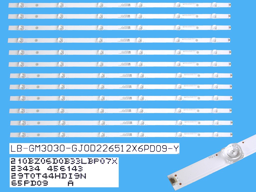 LED podsvit 675mm sada Philips 705TLB65B33LBP07X celkem 12 pásků / LED Backlight  6 D-LED  LB-GMK3030-GJ0D22651 2X6PD09-Y / 210BZ06D0B33LBP07X  - NÁHRADA