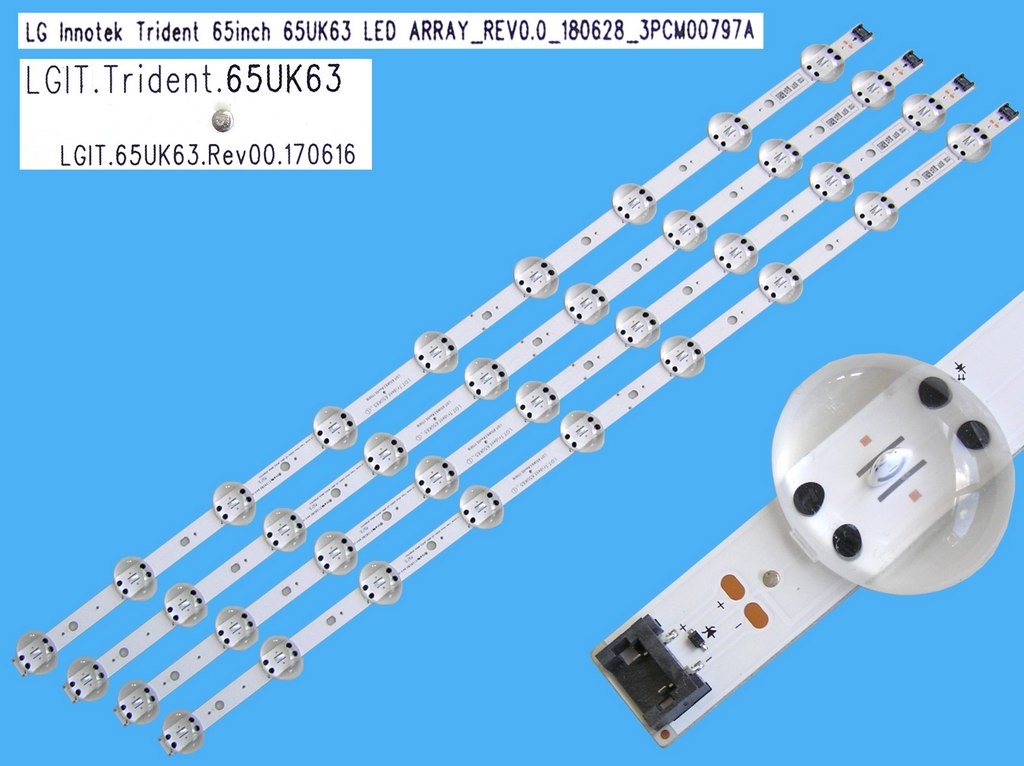 LED podsvit 715mm sada LG 65UK63/65 celkem 4 kusy / DLED Backlight 715mm - 9 D-LED, LGIT_Trident_65UK65, 3PCM00797A náhradní výrobce