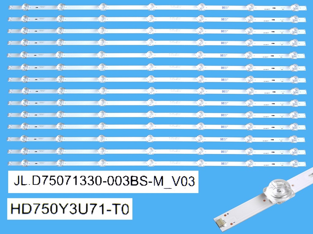 LED podsvit 745mm sada Hisense celkem 14 kusů / LED Backlight  JL.D75071330-003BS-M_V03 / HD750Y3U71-T0