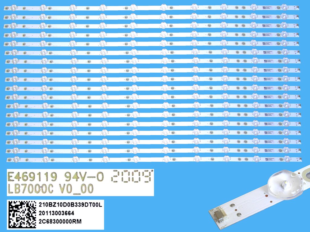 LED podsvit 770mm sada Philips celkem 18 kusů / LED Backlight 10 D-LED LB7000C V0_00 / 210BZ10D0B339DT00L / 705TLB70B339DT00L
