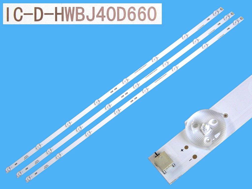 LED podsvit 795mm, sada celkem 3 kusy / LED Backlight 795mm - 8DLED, IC-D-HWBJ40D660, F120MN8P43SA