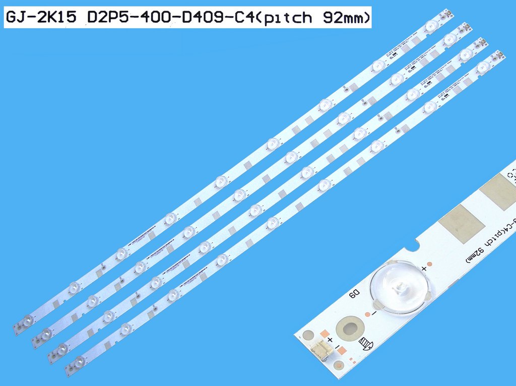 LED podsvit 798mm sada Philips celkem 4 pásky / LED Backlight - 9 D-LED GJ-2K15 D2P5-400-D409-C4 / 01H89-A