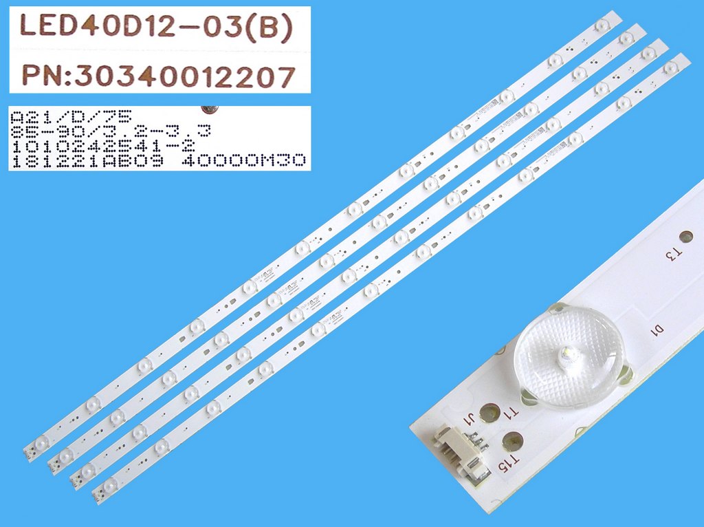 LED podsvit 815mm sada LED40D12-03 celkem 4 pásky / LED Backlight 12 D-LED, LED40D12-03B / 30340012207 / 40000M30 náhradní výrobce