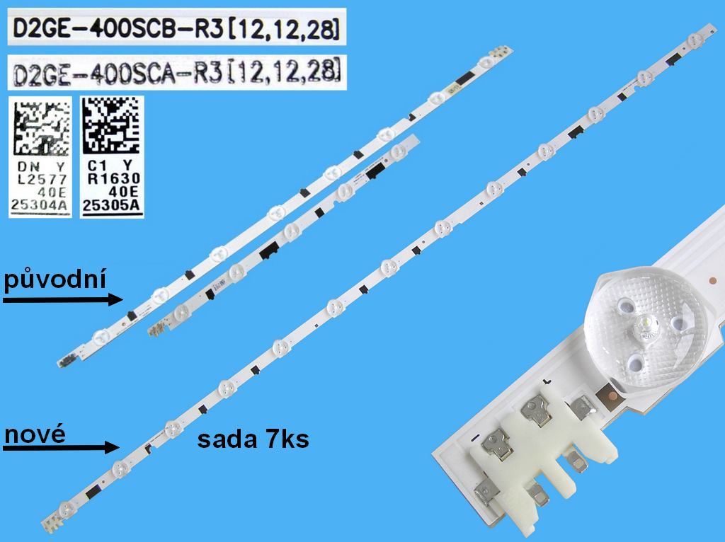 LED podsvit 830mm sada Samsung BN96-25304A + BN96-25305A 7ks / LED Backlight 830mm - 13 D-LED D2GE-400SCA + D2GE-400SCB sada 7 linií