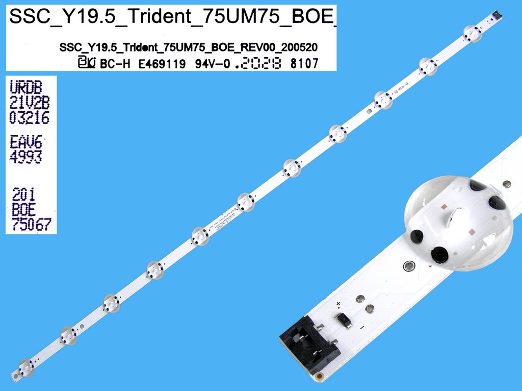 LED podsvit 833mm, 11LED / DLED Backlight 833mm - 11 D-LED, SSC_Y19.5_Trident_75UM75_BOE_Rev00, EAV64993201