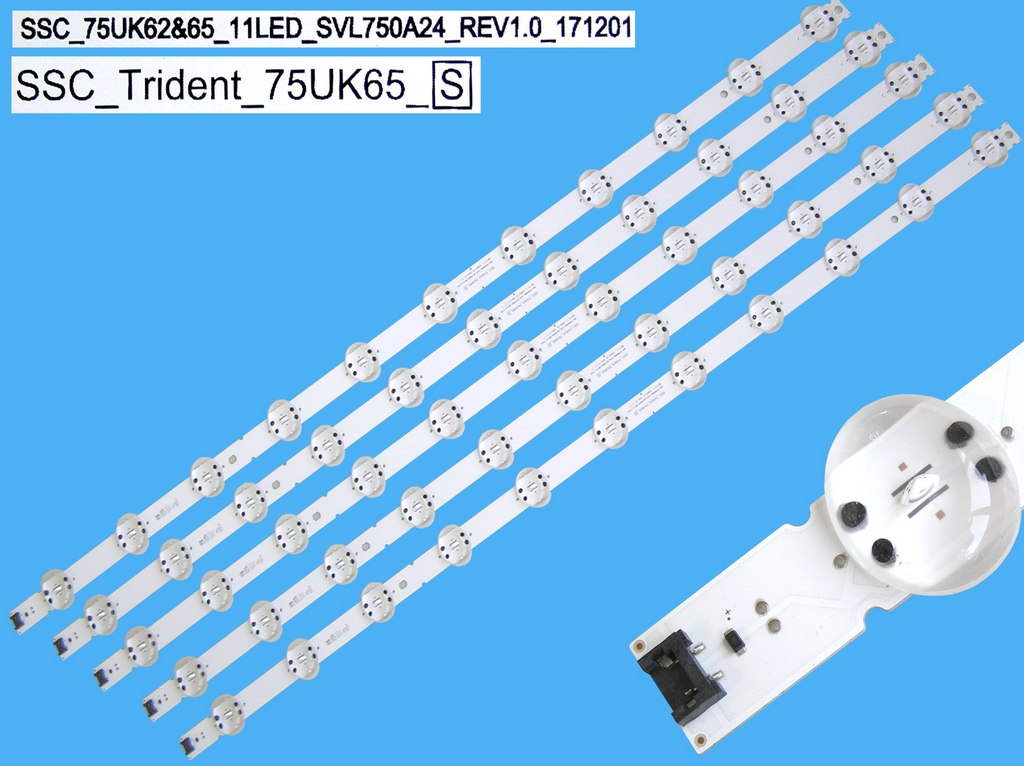 LED podsvit 833mm sada LG AGF80358306 celkem 5 klusů / DLED Backlight 11 D-LED, SSC_Trident_75UK65, SVL750A24, EAV63992101 originální díl