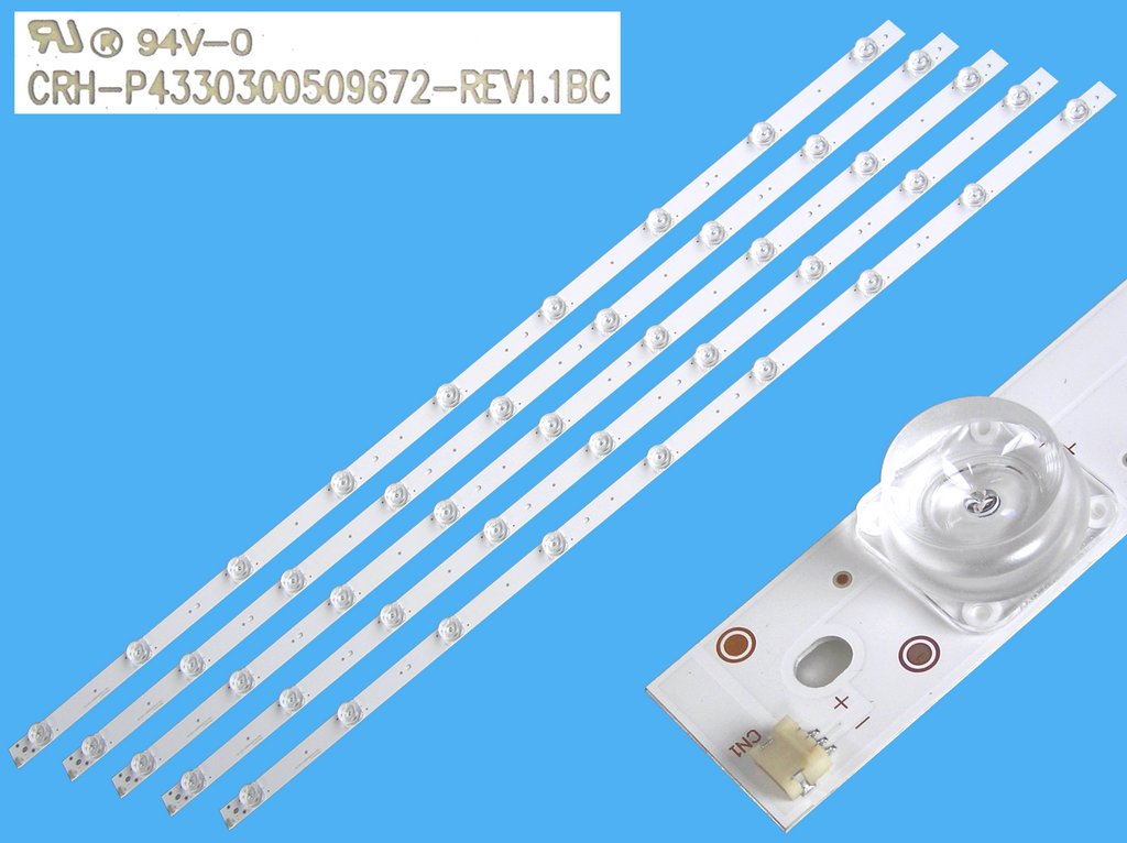 LED podsvit 838mm sada Sharp celkem 5 pásků / DLED Backlight 838mm - 9 D-LED, CRH-P4330300509672-REV1.BC