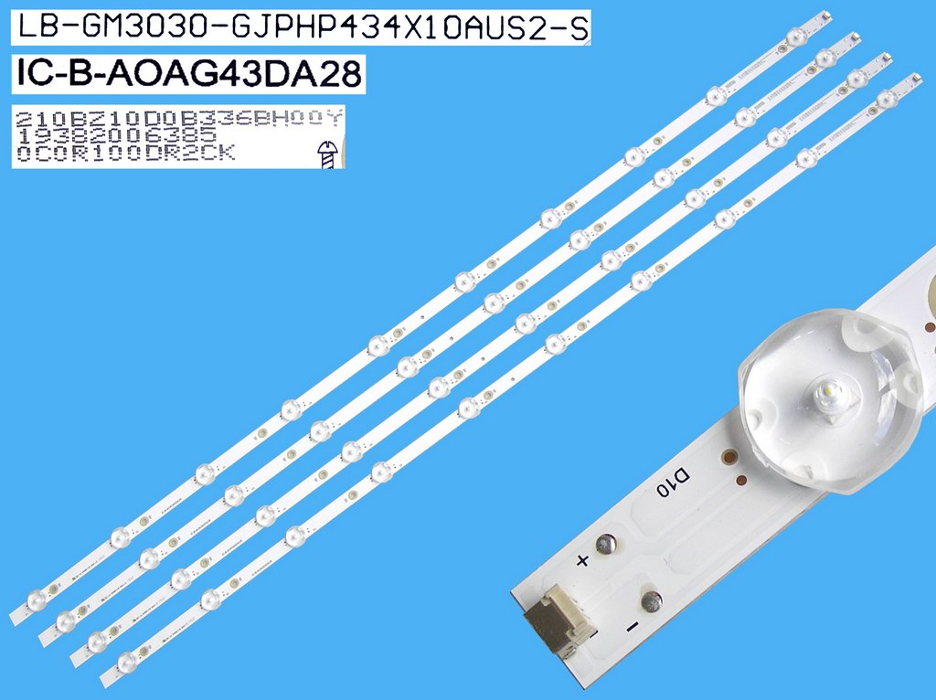 LED podsvit 840mm,  sada Philips celkem 4 pásky / D-LED Backlight 840mm - 10 D-LED   IC-B-AOAG43DA28 / LB-GM3030-GJPHP434X10AUS2-S / 705TLB43B33LBH04X