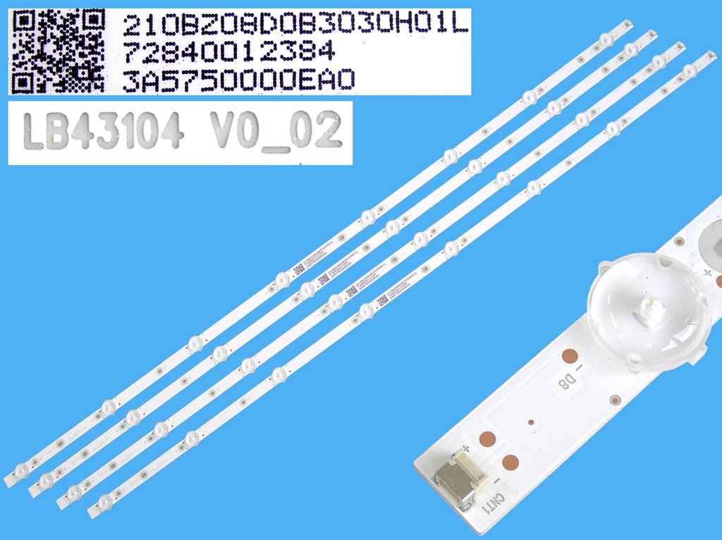 LED podsvit 848mm sada Philips náhrada 705TLB43B3030H01L celkem 4 pásky / DLED TOTAL ARRAY 996599001090 / LB43104 V0_02 / 210BZ12D0BCC9BH00D