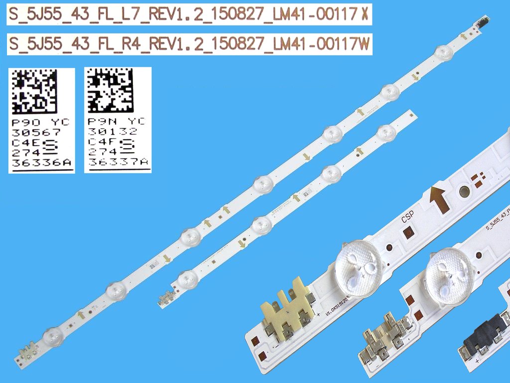 LED podsvit 888mm sada Samsung BN96-36336A + BN96-36337A / LED Backlight 888mm - 11 D-LED S-5J55-43