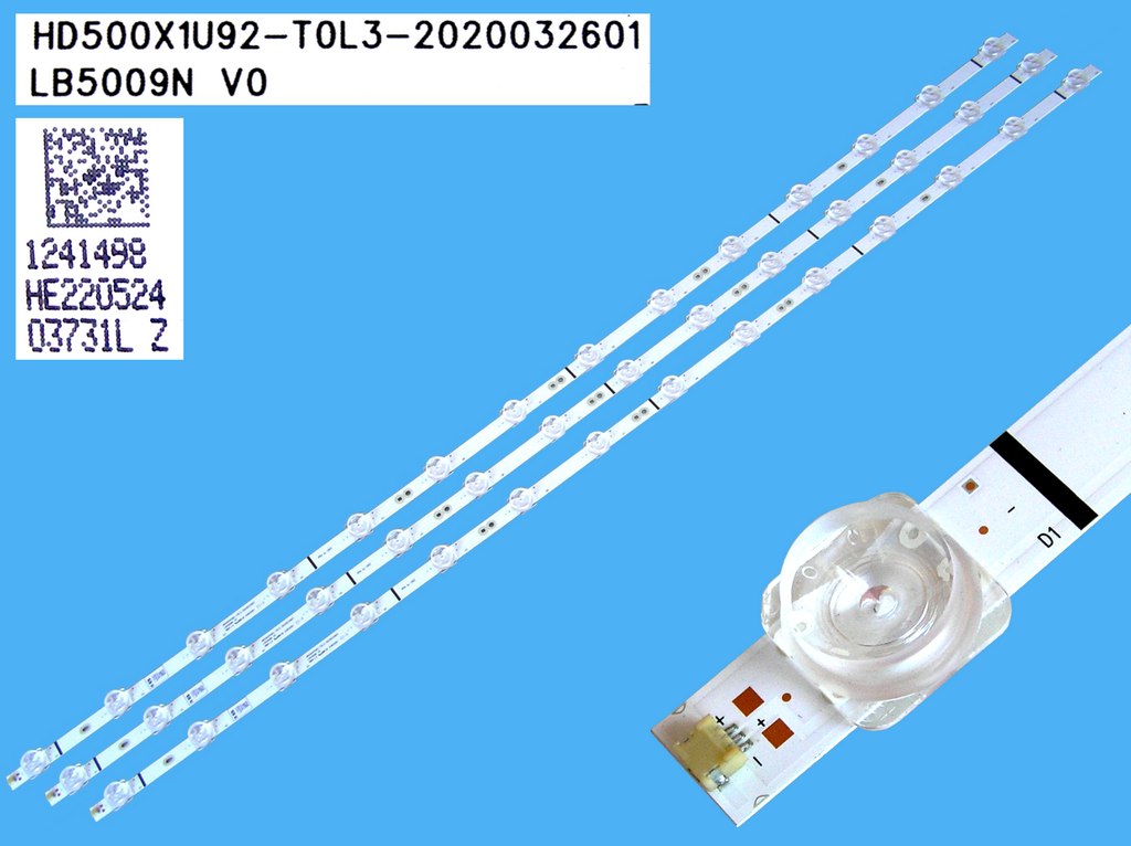 LED podsvit 914mm sada Hisense celkem 3 kusy  / LED Backlight  14 D-LED  LB5009N V0 / HD500X1U92-T0L3 HBH-L2 / T1241498 / BD500X1U-LB92T0L3-5-14 / HD500X1U91-L3 / BX500X1U91  náhradní výrobce