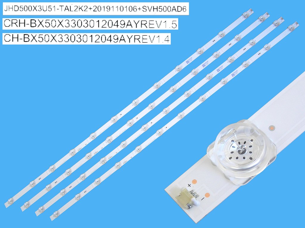 LED podsvit 960mm sada Hisense SVH500AD6 celkem 4 kusy / LED Backlight JHD500X3U51-TAL2K2+2019110106+SVH500AD6, CRH-BX50X3303012049AYREV1.3