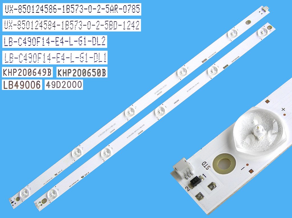 LED podsvit 975mm sada Changhong 9 LED UX-850124584 + UX-850124586 / LED Backlight 975mm - 9 D-LED LB-C490F14-E4-L-G1 / LB49006 / KPH200649B + KPH200650B