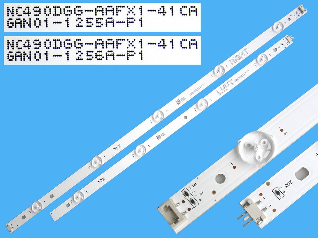 LED podsvit 994mm sada Philips NC490DGG-AAFX1-41CA / LED Backlight 994mm - 9 D-LED GAN01-1255A-P1 + GAN01-1256A-P1