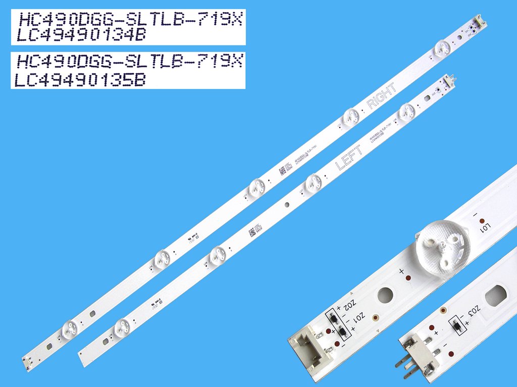 LED podsvit 995mm, 9LED sada LG GAN01 1005A + GAN01-1006A / D-LED Backlight 995mm - 9 D-LED HC490DGG LC49490134A -LC49490135A