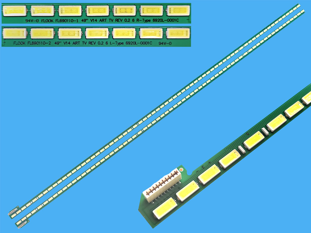 LED podsvit EDGE 1070mm sada LG celkem 2 pásky / LED Backlight edge 2 x 535mm - 132 LED 6920L-0001C / 49" V14 Edge L-type + R-Type