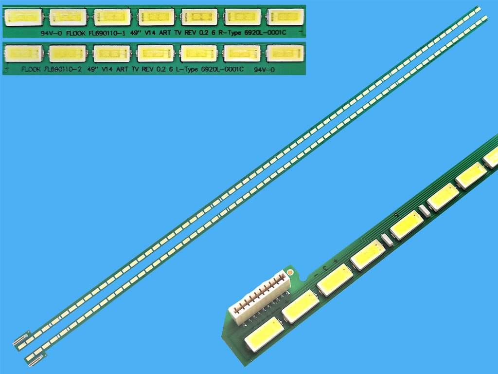 LED podsvit EDGE 1070mm sada LG celkem 2 pásky / LED Backlight edge 2 x 535mm - 132 LED  6920L-0001C / 49" V14 Edge L-type + R-Type
