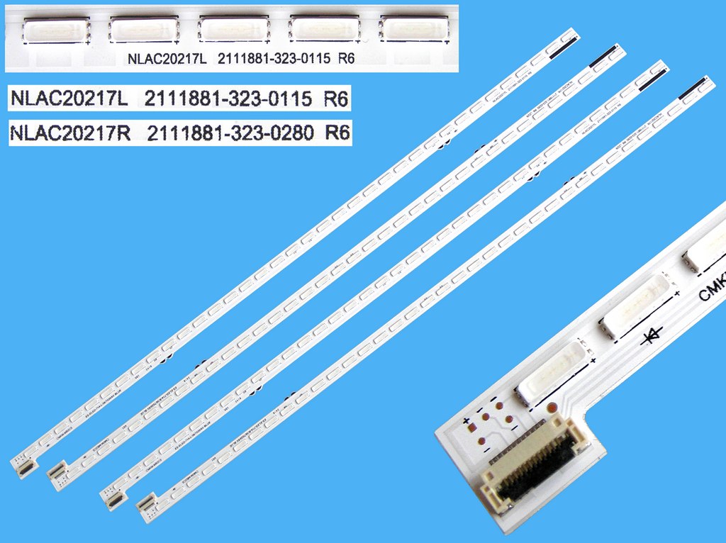 LED podsvit EDGE 340mm sada Sony celkem 4 kusy / LED Backlight edge 36 LED  NLAC20217L + NLAC20217R YLV552202N / 211881-323-0115 + 2111881-323-0280