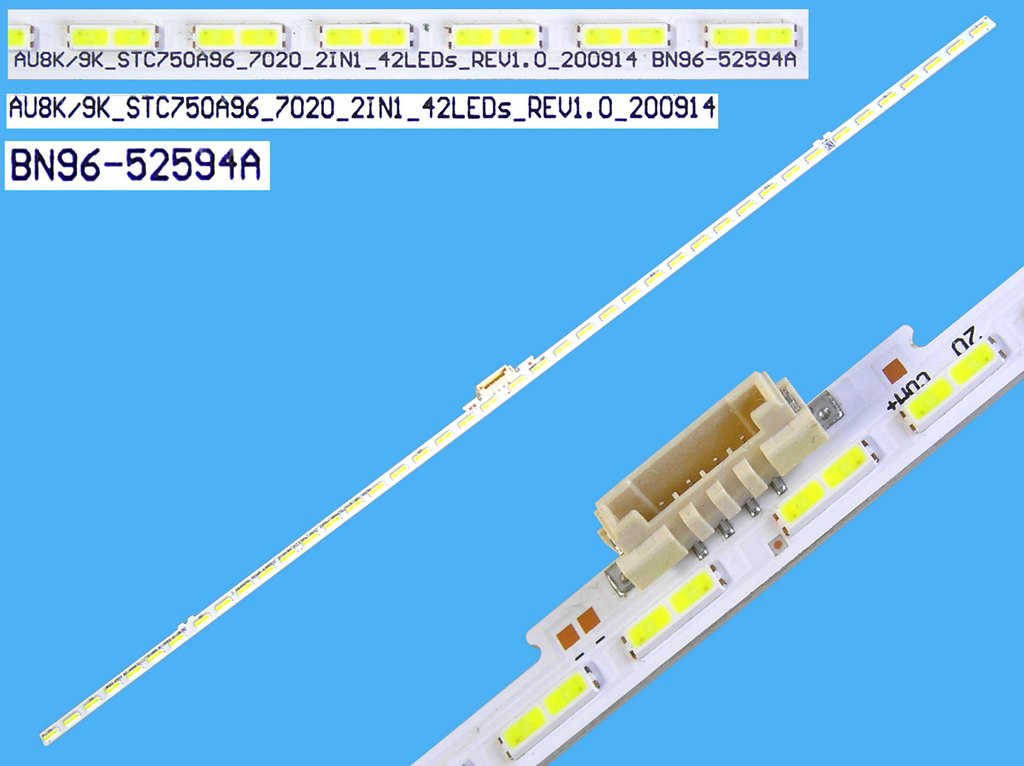 LED podsvit EDGE 410mm Samsung 75AU8K / LED Backlight edge 410mm - 42 LED BN96-52594A / AU8K/9K_STC750A96_7020_2IN1_42LEDs_REV1.0_200914