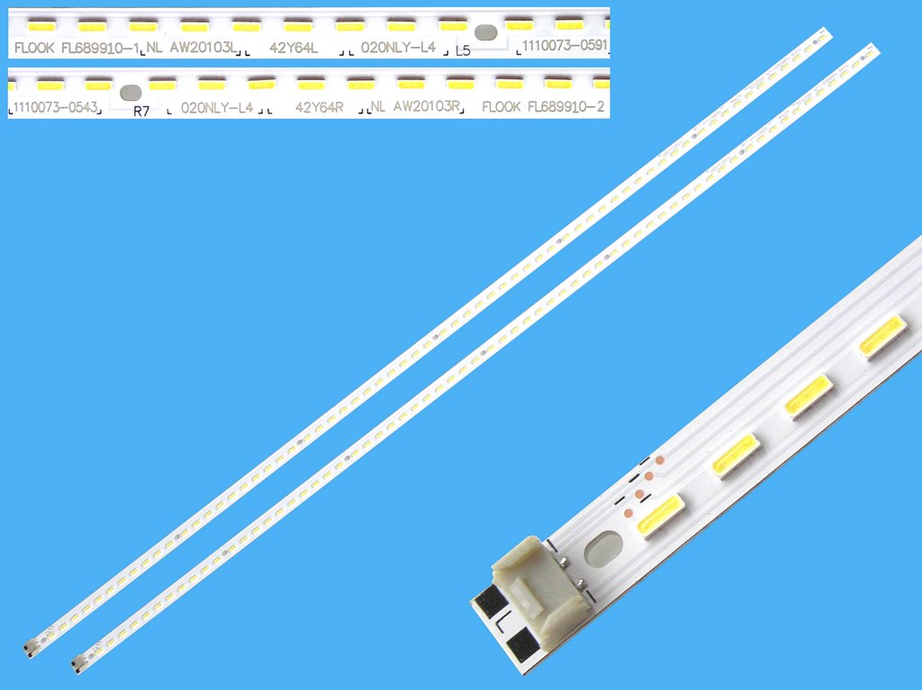LED podsvit EDGE 475mm sada Panasonic celkem 2 kusy / LED Backlight edge  64 + 64 LED 42Y64L + 42Y64R / 1110073-0543 / 020NLY-L4 / NLAW20103L + NLAW20103R