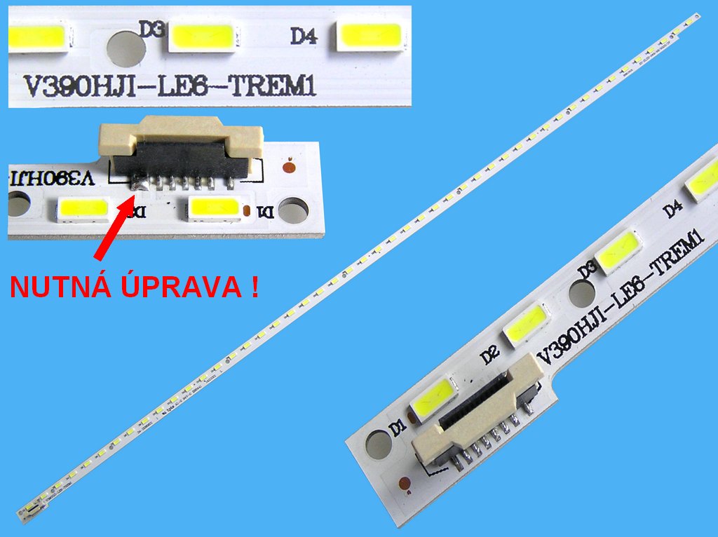 LED podsvit EDGE 488mm / LED Backlight edge 488mm - 48 LED  V390HJ1-LE6-TREM1 / ES-ELED-049/48/4020-3V