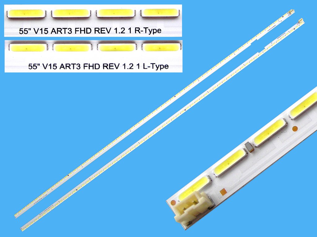 LED podsvit EDGE 508mm / LED Backlight edge 605mm sada LG celkem 2 kusy / 55 "V15 ART3 FHD REV 1.2 1 R-type 6916L-2234A / 6916L-2254A + 55 "V15 ART3 FHD REV 1.2 1 L-type 6916L-2235A / 6916L-2255A