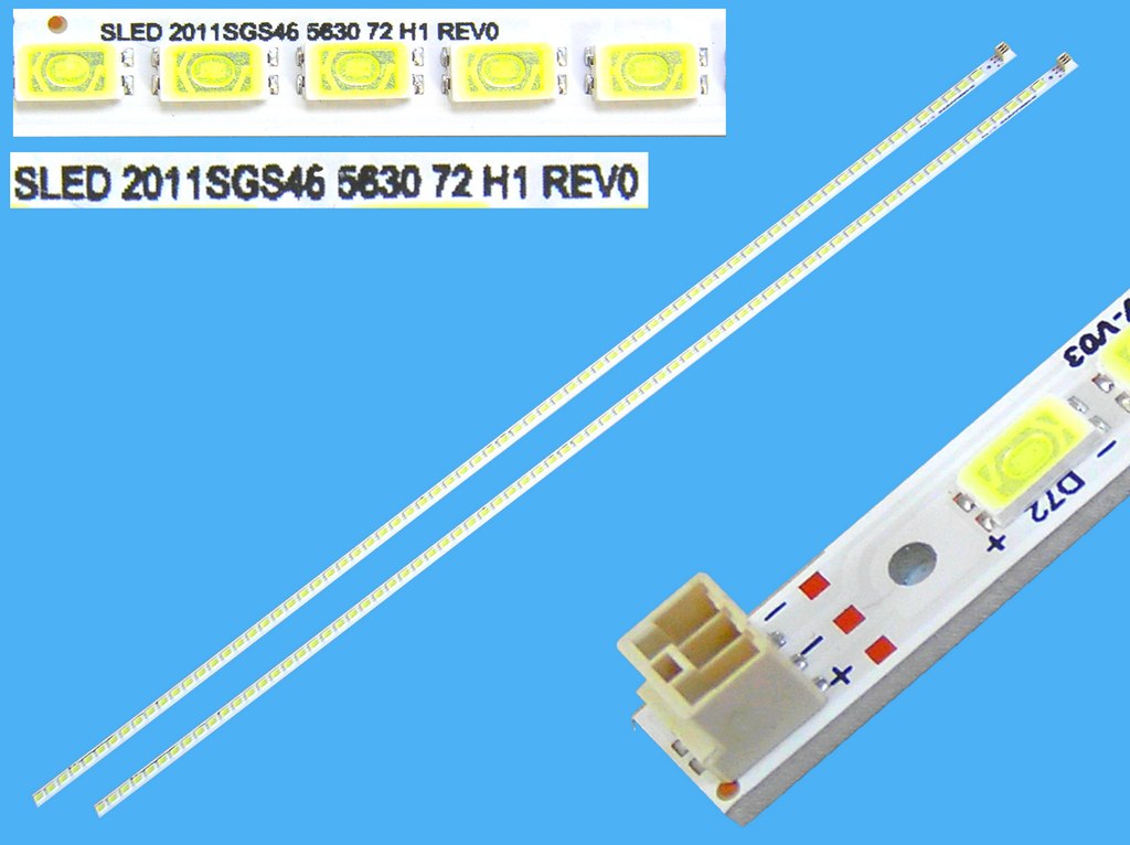 LED podsvit EDGE 520mm SLED 2011SGS46 sada Grundig celkem 2 kusy / LED Backlight 520mm - 72 + 72LED SLED 2011SGS46 5630 72 H1 Rev0