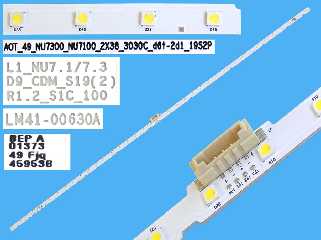 LED podsvit EDGE 532mm / LED Backlight edge 532mm - 38 LED BN96-45953B / AOT_49_NU7300_NU7100_2X38_3030Cd6t-2d1_19S2P