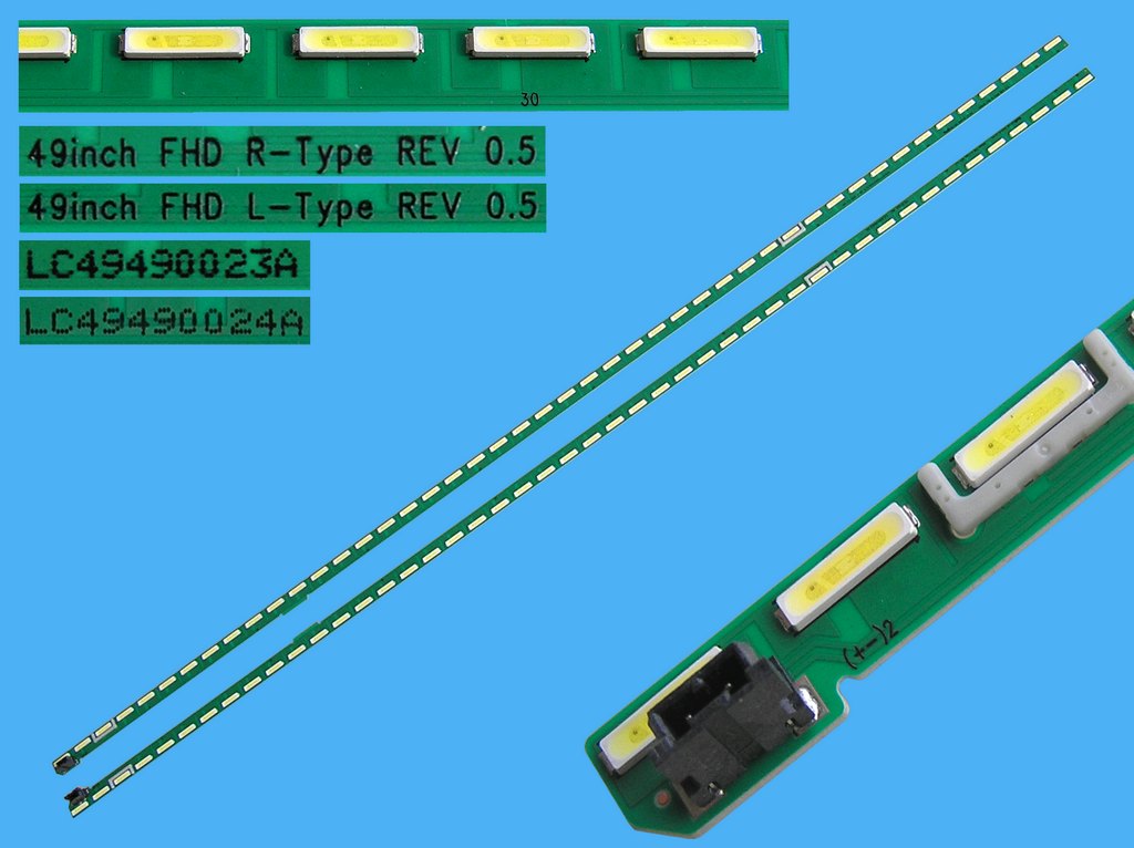 LED podsvit EDGE 537mm sada LG AGF79089902 / LED Backlight edge 2x537mm - 92 LED LC4949023A + LC49490024A / 49inch FHD Rev0.5 náhradní výrobce