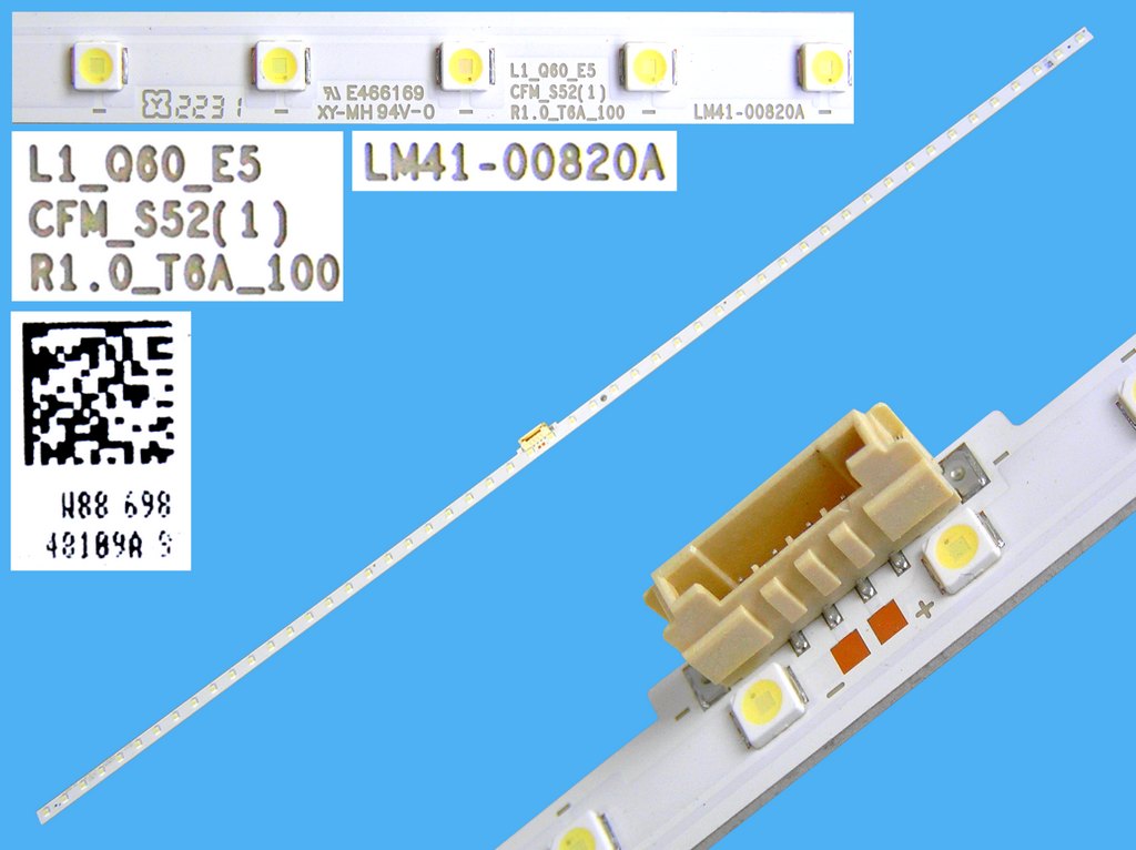 LED podsvit EDGE 598mm / LED Backlight edge 598mm - 52 LED  BN96-48109A / LM41-00820A / L1_Q60T_E5_CFM_S52(1)_R1.0_T6A_100