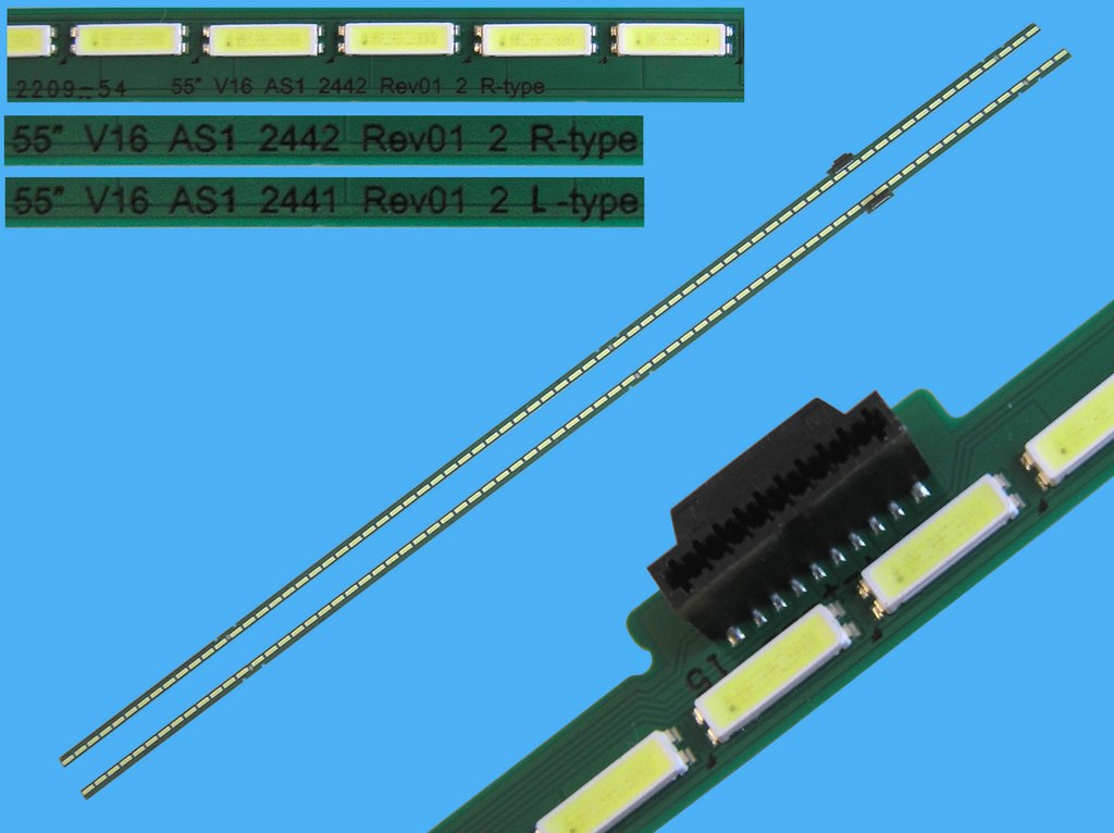 LED podsvit EDGE 604mm sada LG AGF80319501 / LED Backlight edge 2x605mm - 144 LED 6916L-2441A + 6916L-2442A / 55" V16 AS1 2441 Rev0.1 2, náhradní výrobce