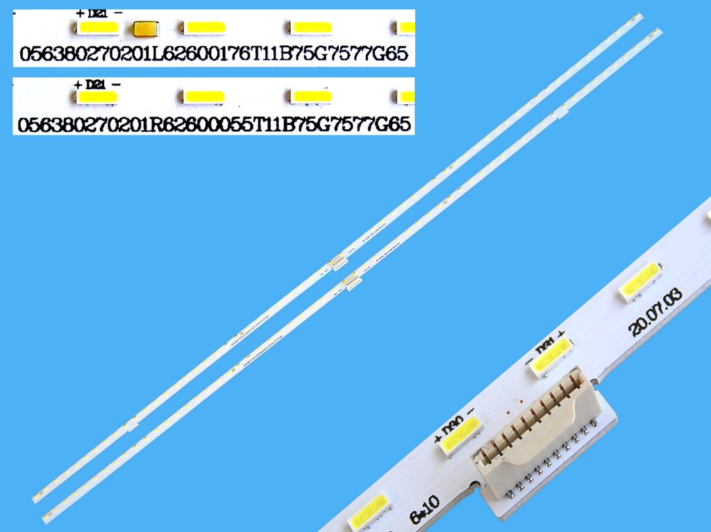 LED podsvit EDGE 604mm sada Sony 056380270201L + 056380270201R / LED Backlight EDGE 60 + 60LED 056380270201L62600176T11B75G7577G65