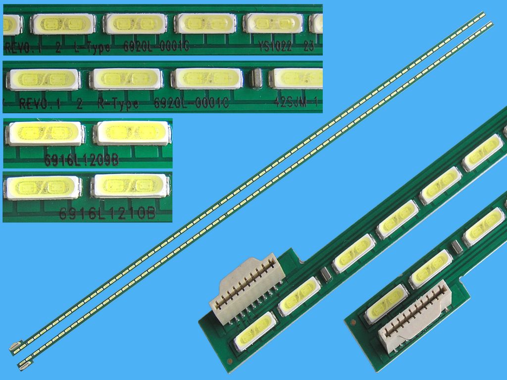 LED podsvit EDGE 605mm sada LG 6922L-0069A/ LED Backlight edge 2x605mm - 150 LED 6920L-0001C / 6916L-1209B + 6916L-1210B