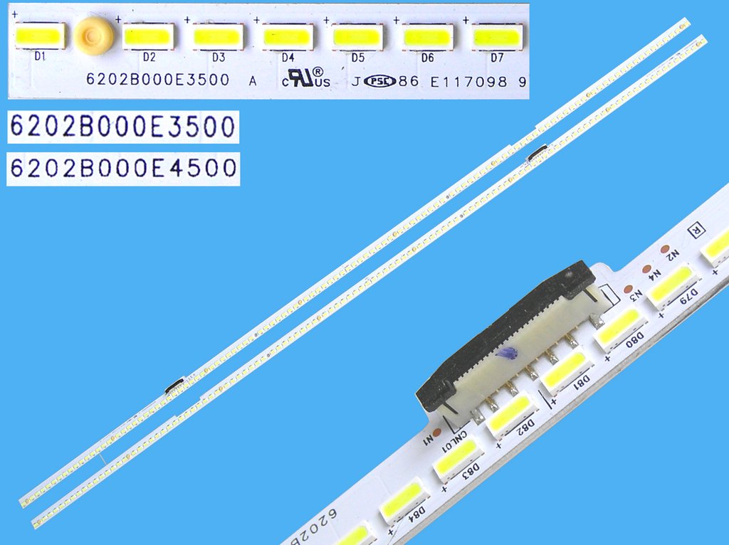 LED podsvit EDGE 630mm sada Panasonic celkem 2 kusy / LED Backlight edge 630mm - 108 LED  6202B000E3500 + 6202B000E3500