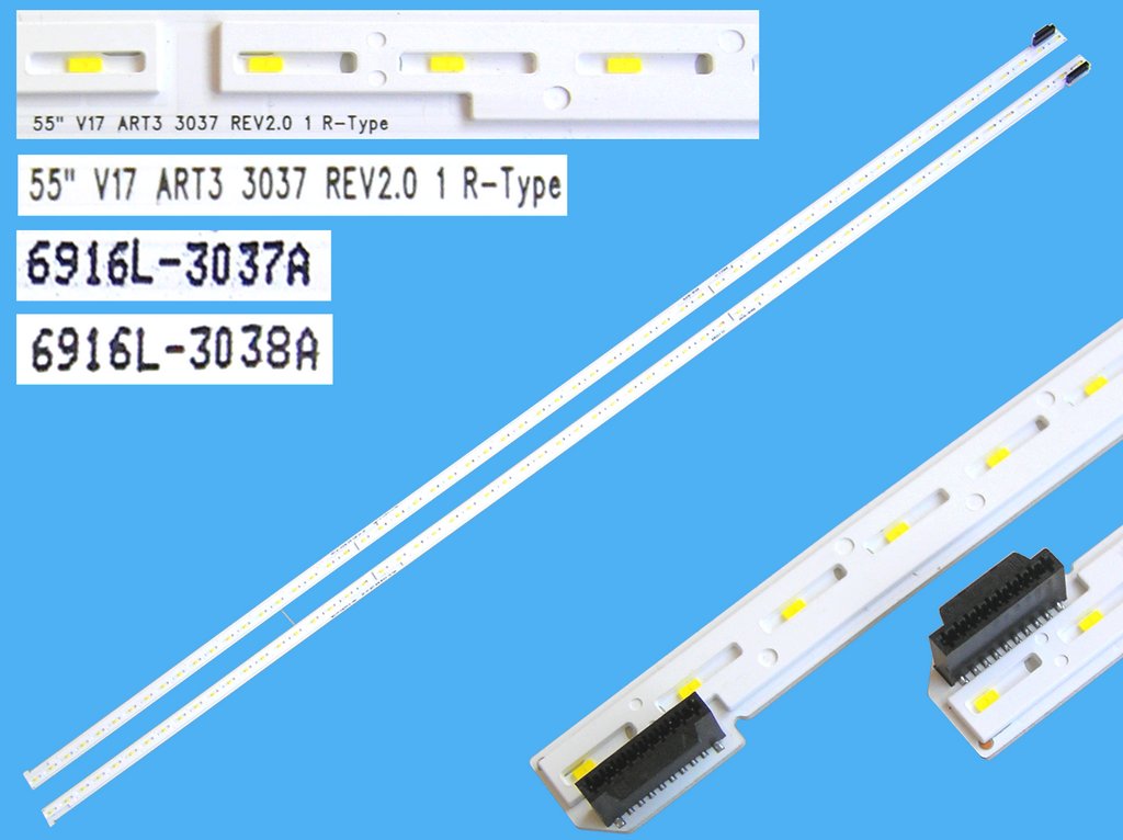 LED podsvit EDGE AGF78703501 sada LG celkem 2 kusy / LED Backlight edge 604mm 2x60 LED 6916L-3037A + 6916L-3038A / 55" V17 ART3 3037