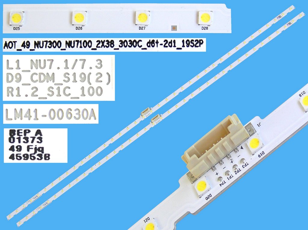 LED podsvit EDGE sada Samsung  2 x 532mm / LED Backlight edge 462mm - 38 LED  BN96-45953B / LM41-00630A / AOT_49_NU7300_NU7100_2X38_3030Cd6t-2d1_19S2P