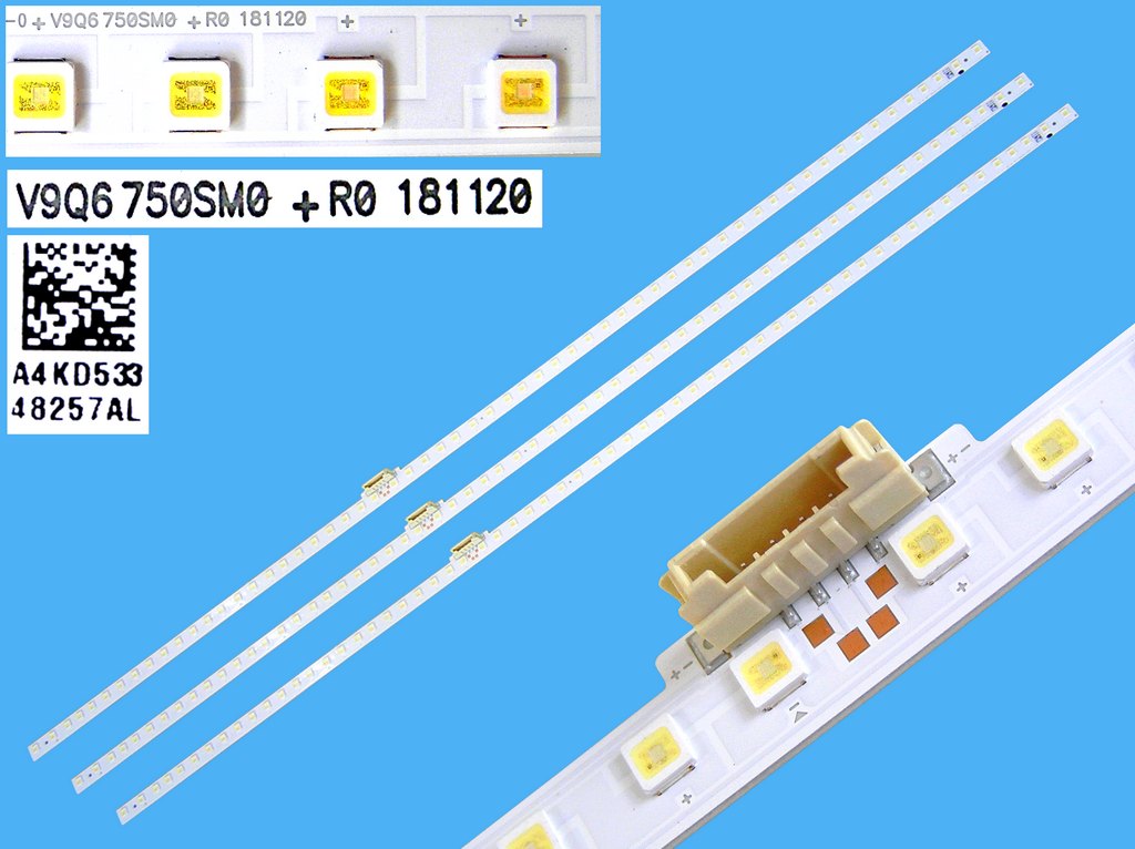 LED podsvit EDGE sada Samsung 75" celkem 3 kusy / LED Backlight edge 3 x 545mm - 60 LED náhrada BN96-48257A / V9Q6-750SM0+R0 181120