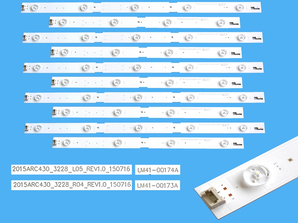 LED podsvit sada Grundig celkem 10 pásků / D-LED Backlight 2015ARC430_3228_L05 / LM41-00174 + 2015ARC430_3228_R04 / LM41-00173A