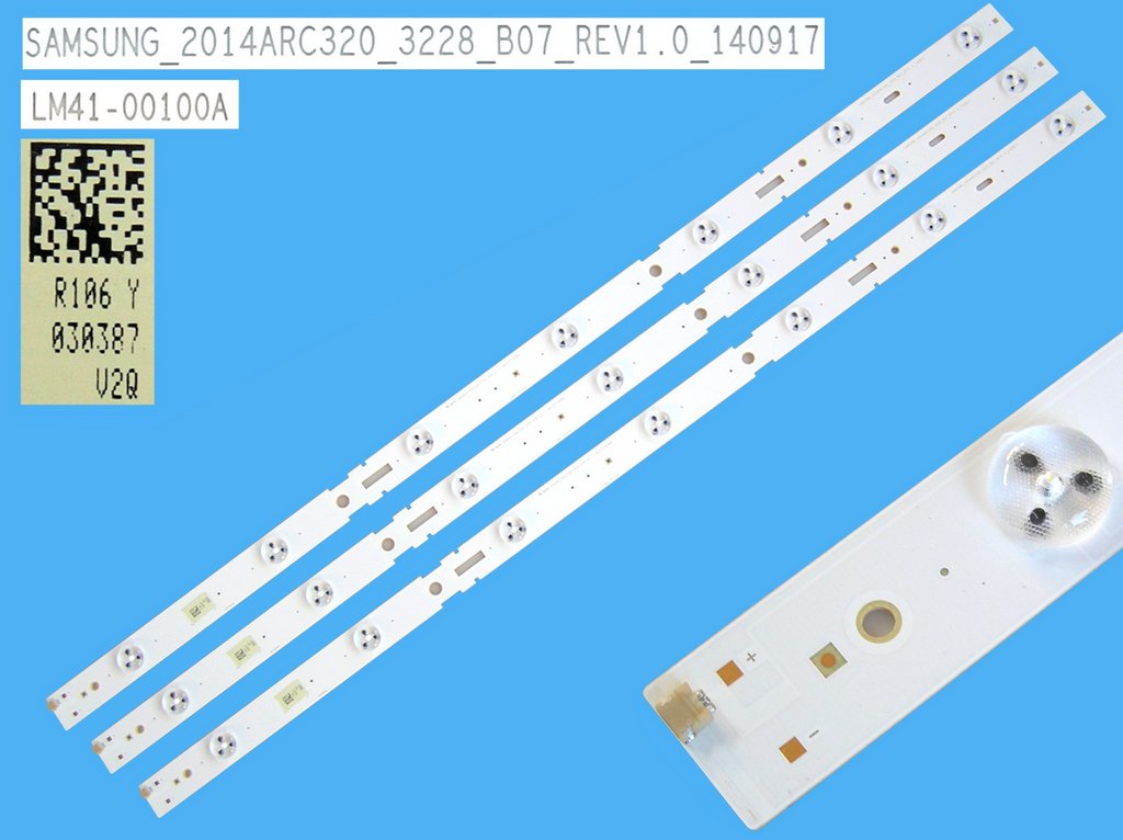 LED podsvit sada Grundig celkem 3 pásky / LED Backlight 625mm - 7 D-LED, 2014ARC320-3228-B07 Rev1.0 / BN96-30387 / LM41-00100A / 2014ARC320_3228_B07