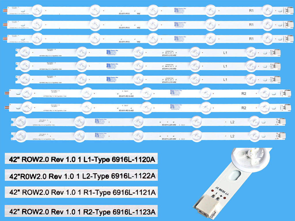 LED podsvit sada LG 42" ROW2.0 celkem 10 pásků / DLED TOTAL ARRAY 6916L-1120A + 6916L-11121A + 6916L-1122A + 6916L-1123A