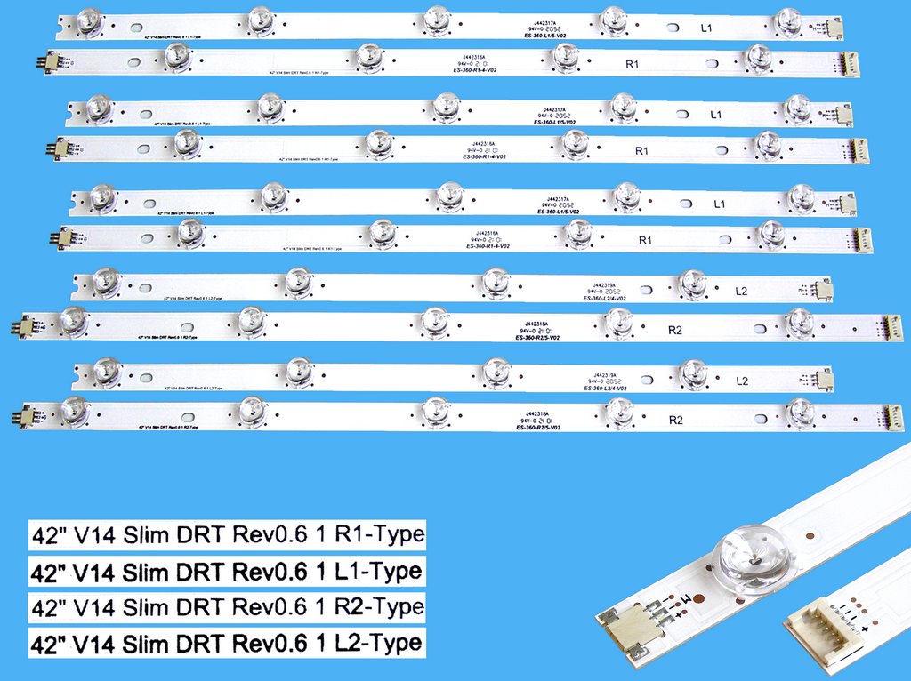 LED podsvit sada LG 42" V14 Slim DRT Rev0.6 celkem 10 pásků / DLED TOTAL ARRAY LG 42" V14 Slim DRT Rev0.6