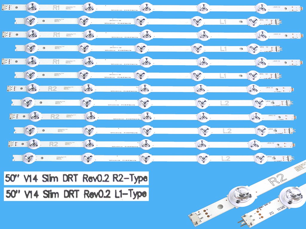 LED podsvit sada LG 50" V14 Slim DRT Rev0.2 celkem 12 pásků / DLED TOTAL ARRAY LG 50" V14 Slim DRT Rev0.2 50LB 3D