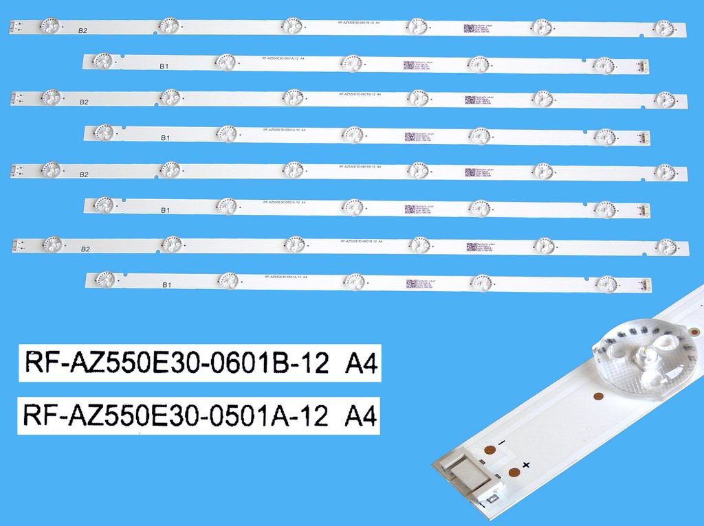 LED podsvit sada LG 55UJ63V2 celkem 8 pásků / DLED TOTAL ARRAY LC550EGJSKA4 / RF-AZ550E30-0501A-12 A4 + RF-AZ550E30-0601B-12 A4