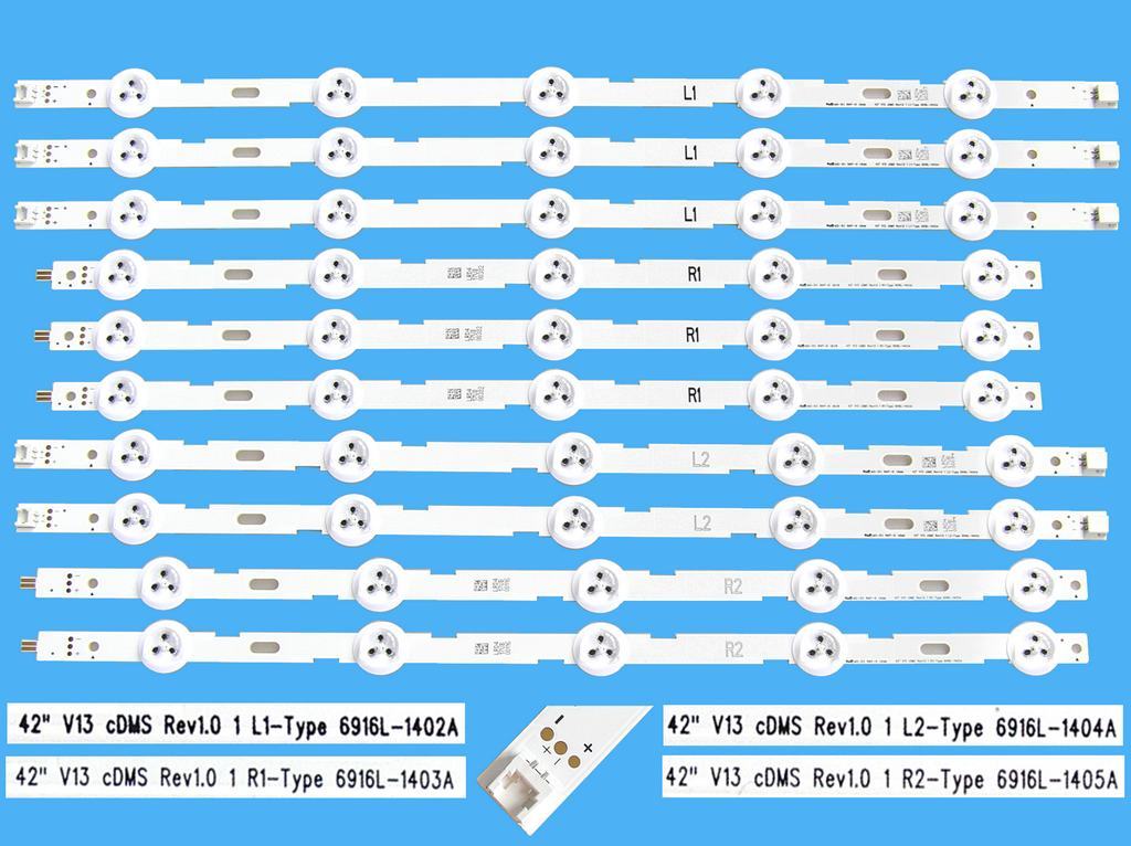 LED podsvit sada LG AGF78379401AL celkem 10 pásků / DLED TOTAL ARRAY 42V13 6916L-1402A + 6916L-1403A + 6916L-1404A + 6916L-1405A