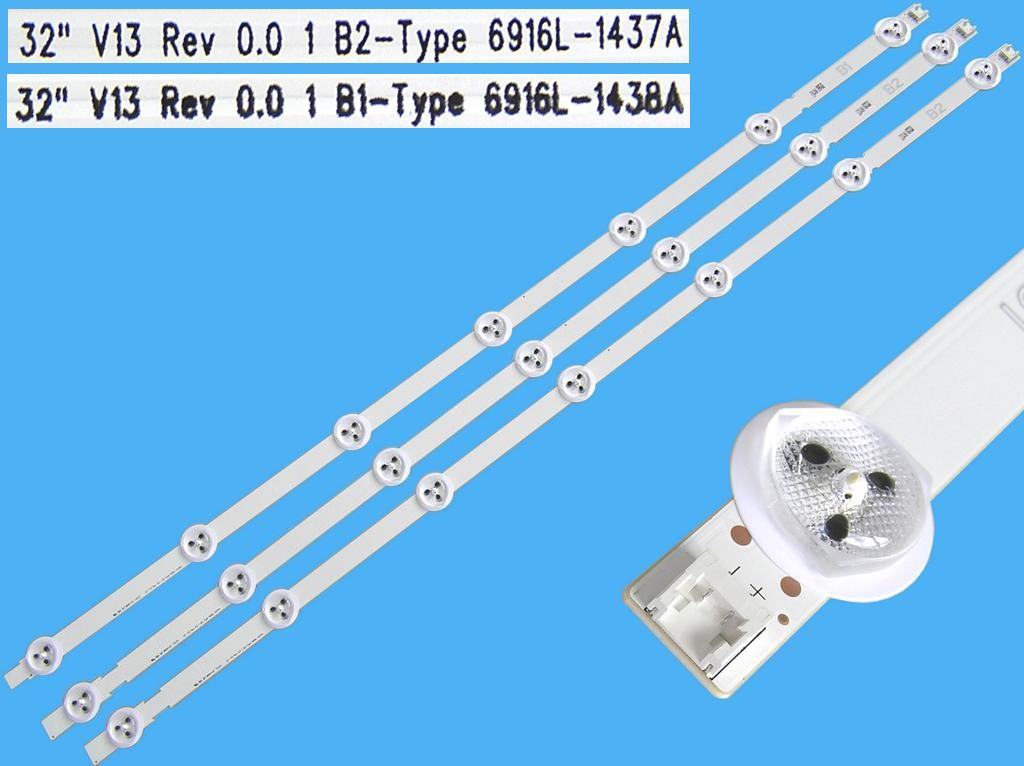 LED podsvit sada LG AGF78399701AL celkem 3 pásky 630mm / DLED TOTAL ARRAY / 6916L-1438A + 6916L-1437A