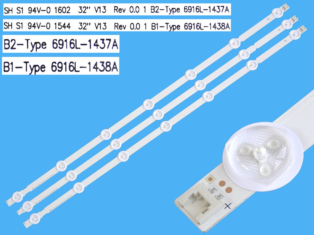 LED podsvit sada LG AGF78399701AL celkem 3 pásky 630mm / DLED TOTAL ARRAY AGF78399701AL / 6916L-1438A + 6916L-1437A / 6916L-1204A + 6916L-1426A