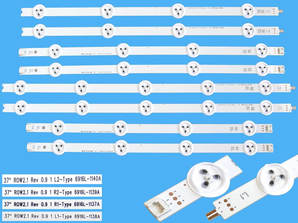 LED podsvit sada LG AGF78400301AL celkem 8 pásků 733mm / DLED TOTAL ARRAY AGF78400301AL náhrada / 6916L-1137A, 6916L-1138A, 6916L-1139A, 6916L-1140A