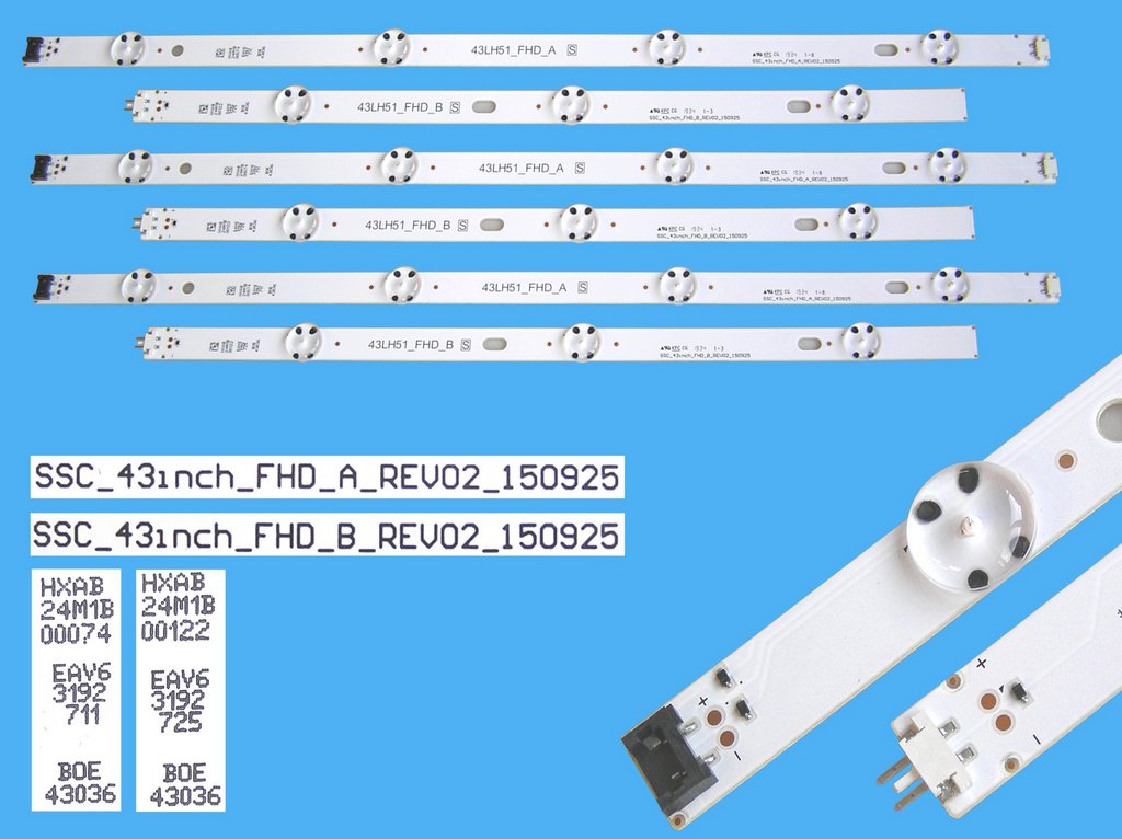 LED podsvit sada LG AGF79047001 celkem 6 pásků / DLED TOTAL ARRAY 43LH51_FHD / AGF80318601